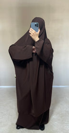 Jilbab Soie De Medine Marron