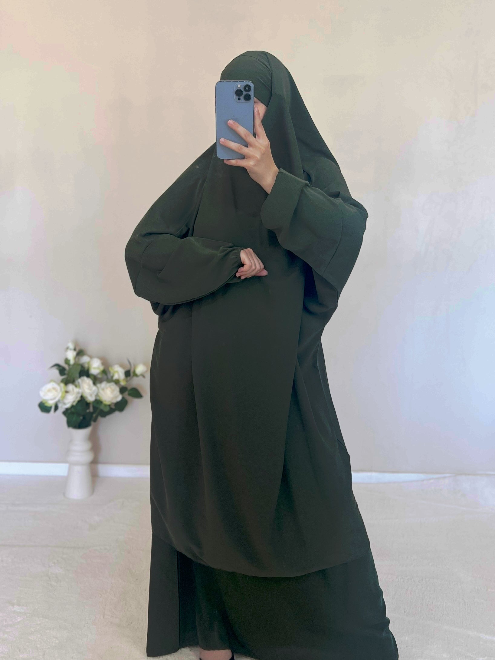 Jilbab Soie De Medine Vert