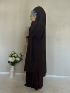Jilbab Soie De Medine Marron