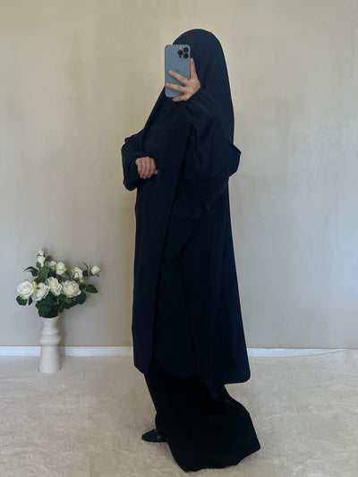 Jilbab Soie De Medine Bleu
