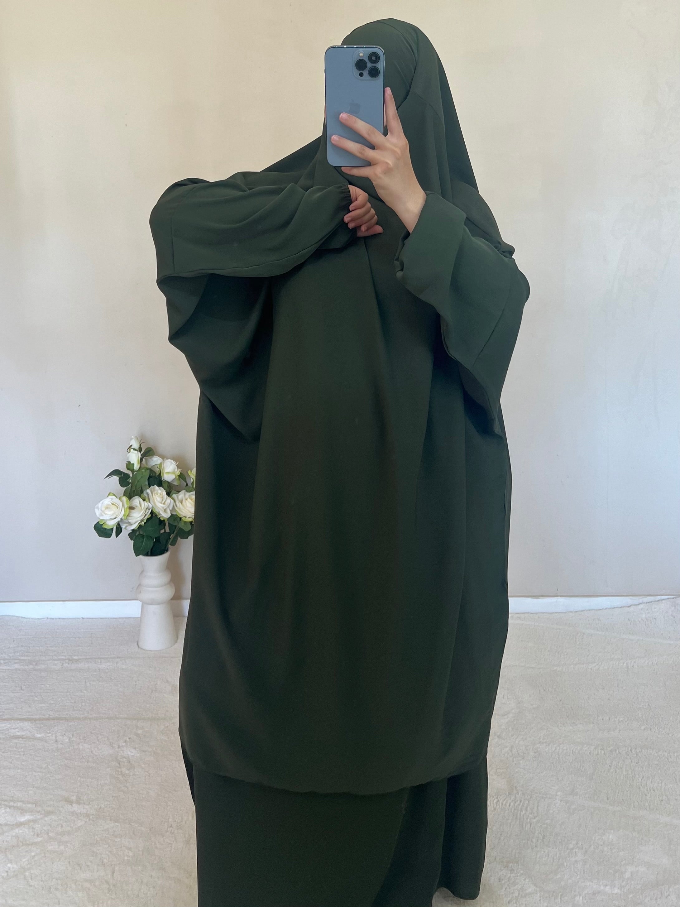 Jilbab Soie De Medine Vert