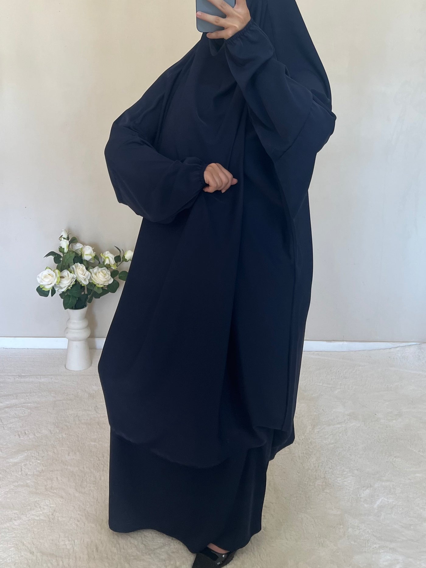 Jilbab Soie De Medine Bleu