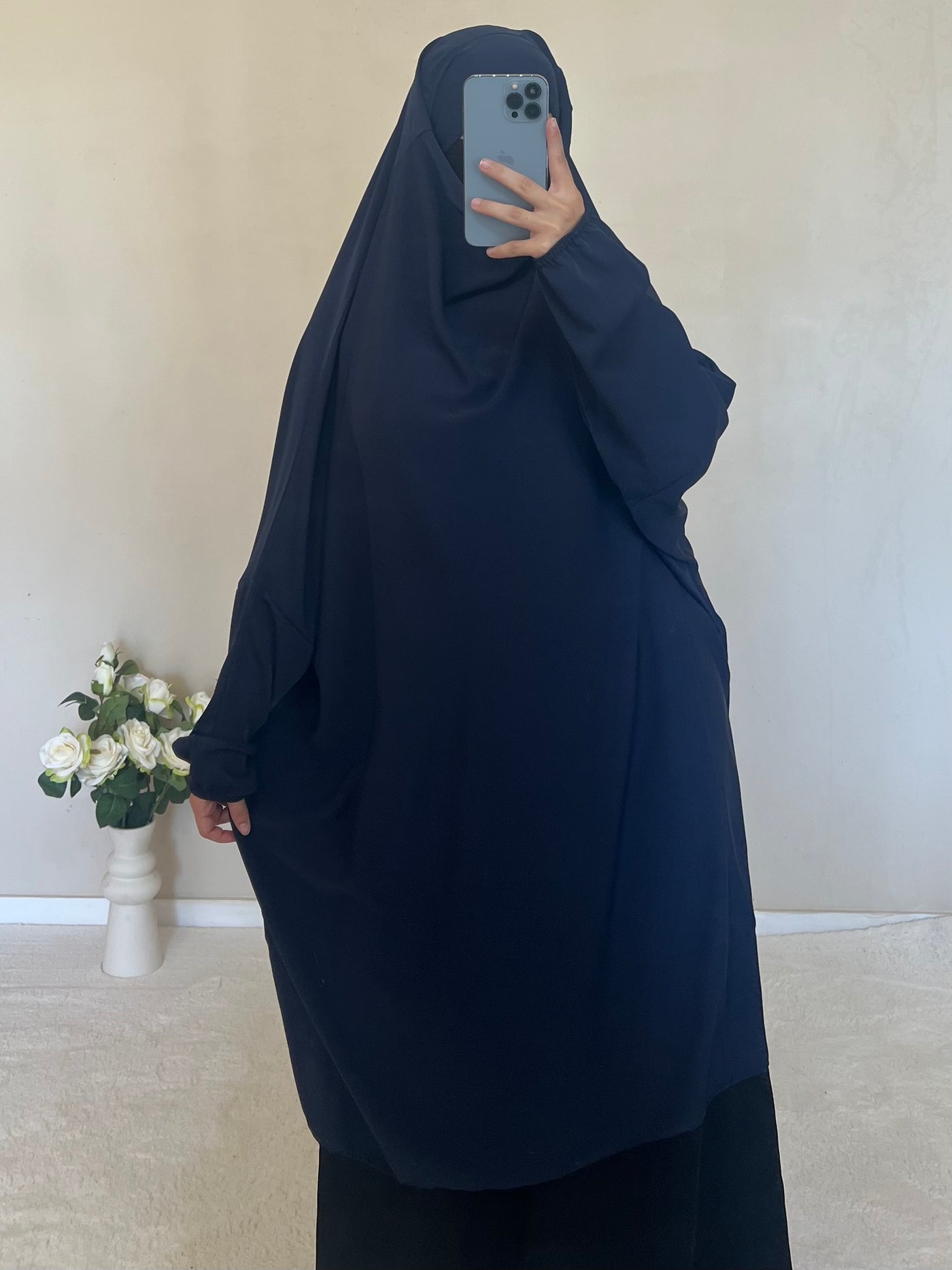 Jilbab Soie De Medine Bleu