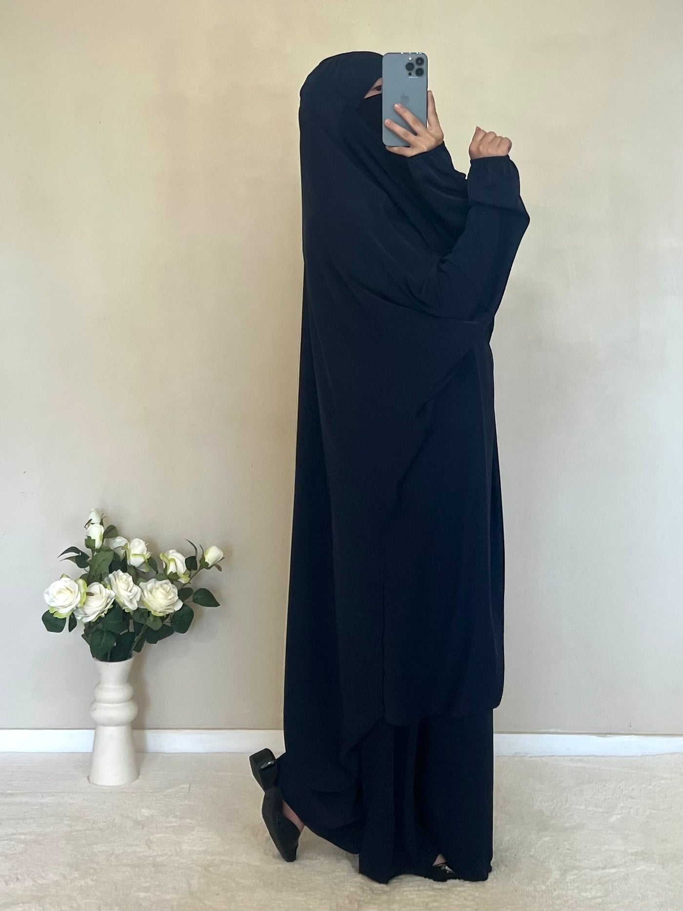 Jilbab Soie De Medine Bleu