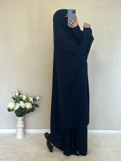 Jilbab Soie De Medine Bleu