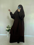Jilbab Soie De Medine Marron