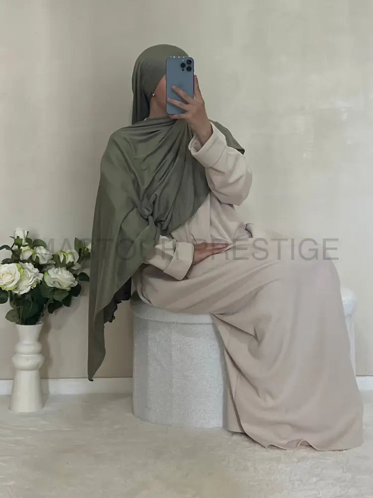 Abaya côtelé à poches