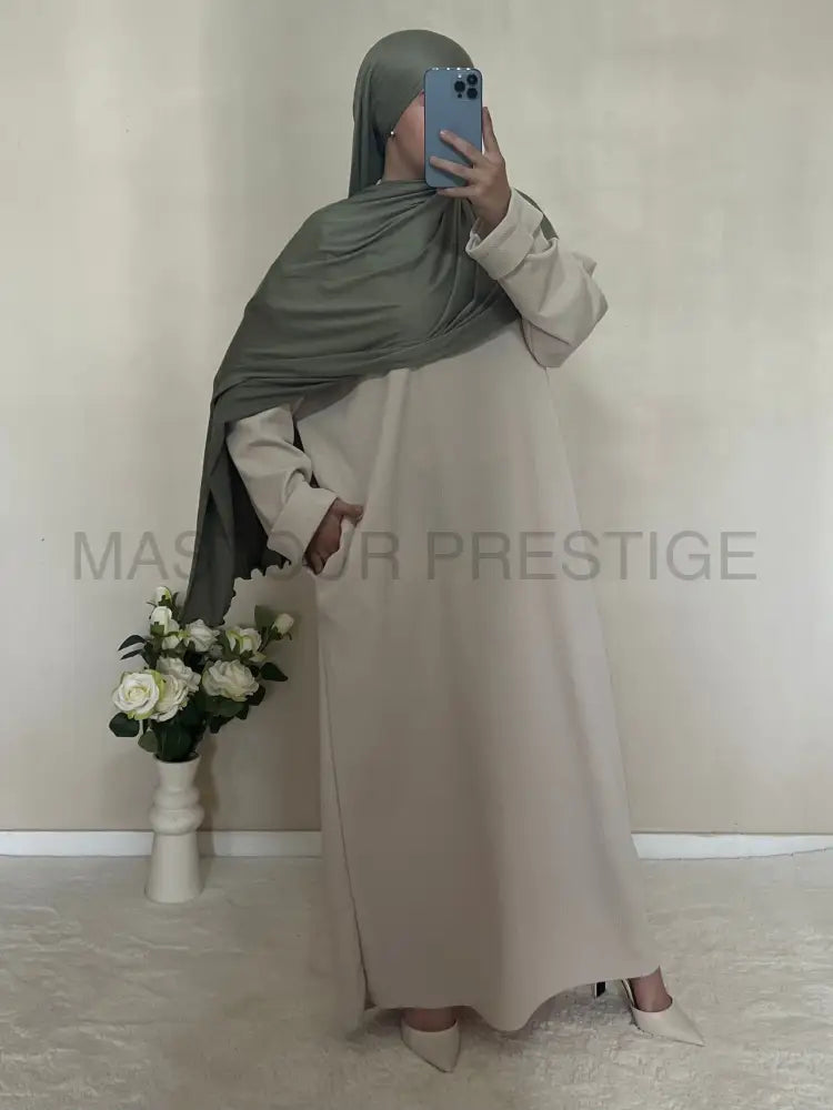 Abaya côtelé à poches
