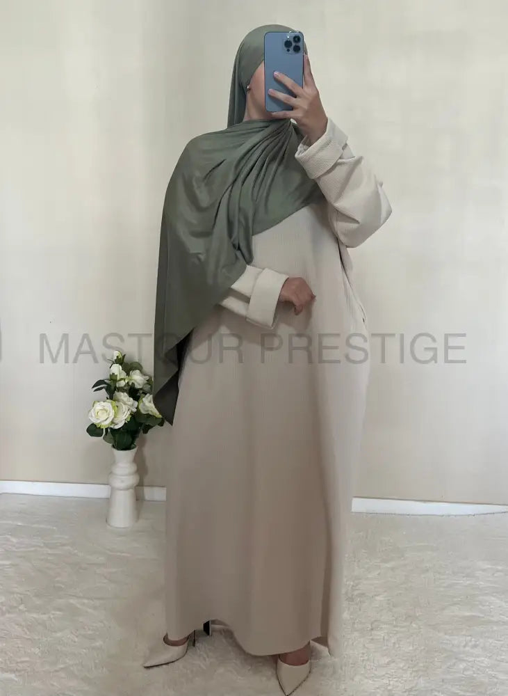 Abaya côtelé à poches