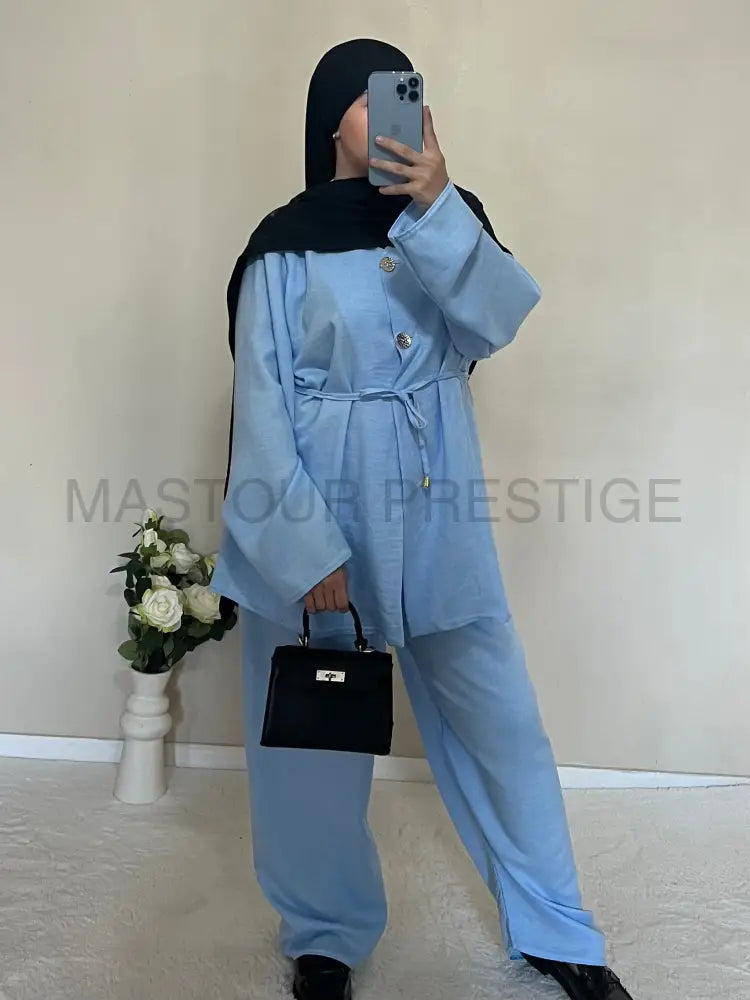 Ensemble 2 boutons Bleu Ciel