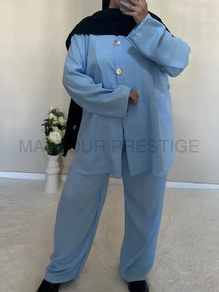 Ensemble 2 boutons Bleu Ciel