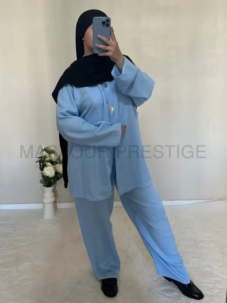 Ensemble 2 boutons Bleu Ciel