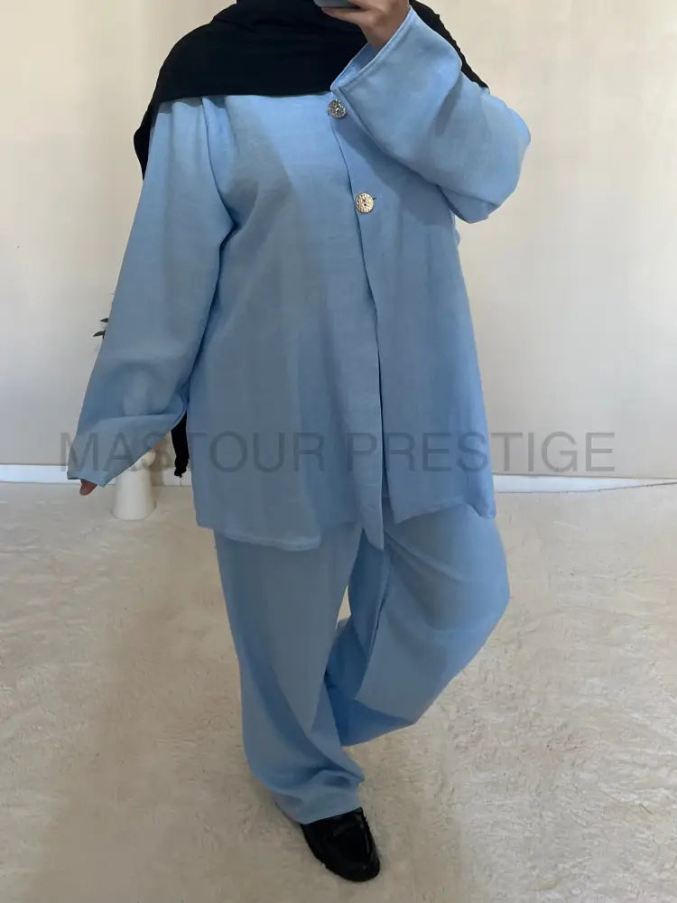 Ensemble 2 boutons Bleu Ciel