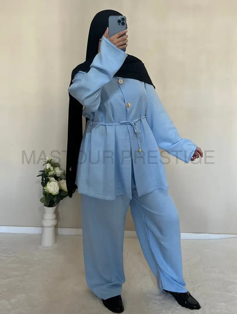 Ensemble 2 boutons Bleu Ciel