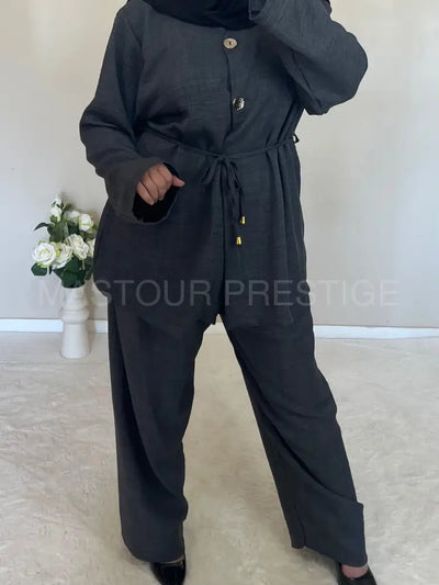 Ensemble 2 boutons gris One size