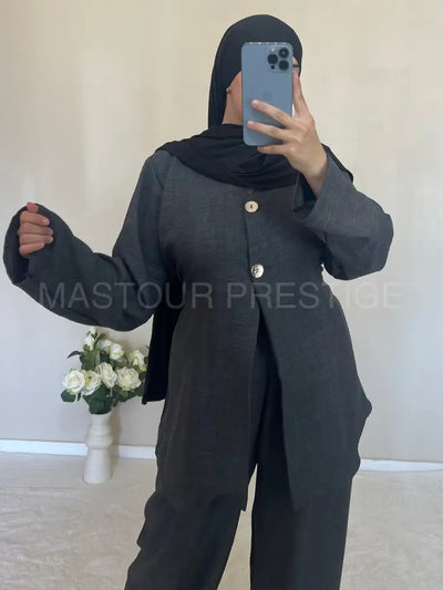 Ensemble 2 boutons gris One size