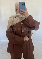 Ensemble 2 boutons marron One size