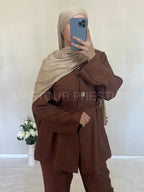 Ensemble 2 boutons marron One size