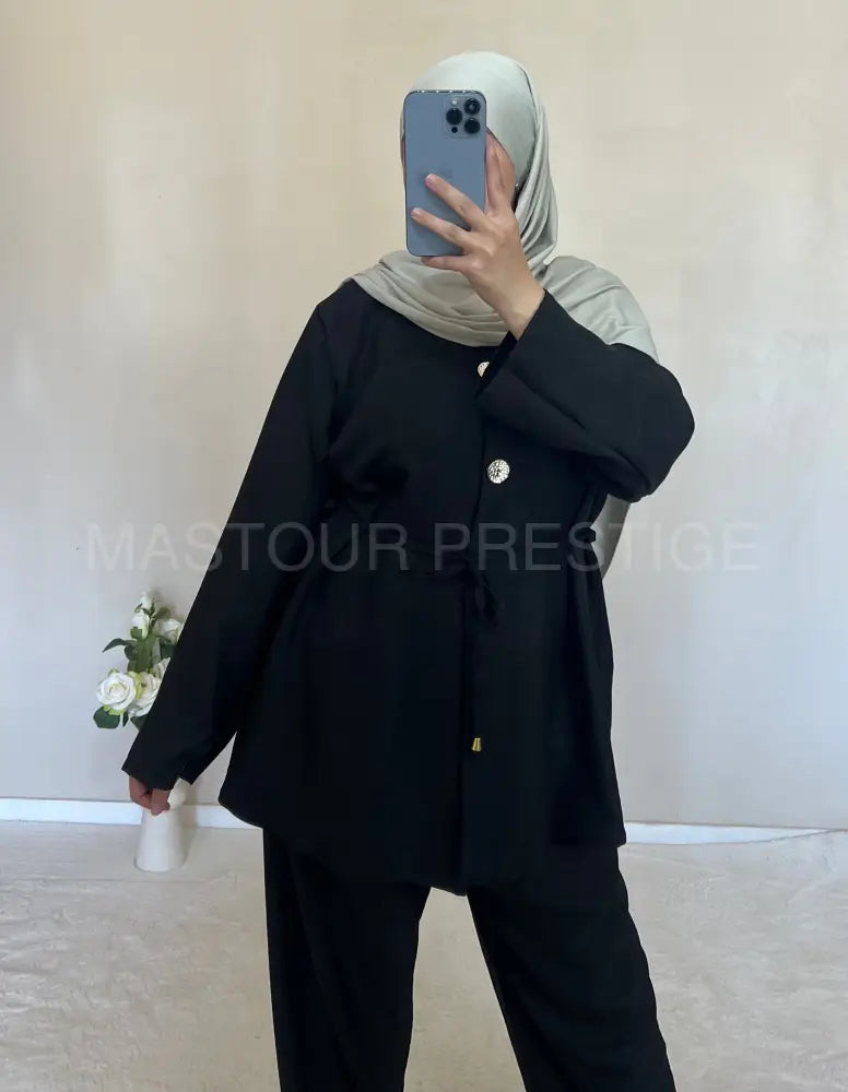 Ensemble 2 boutons noir One size