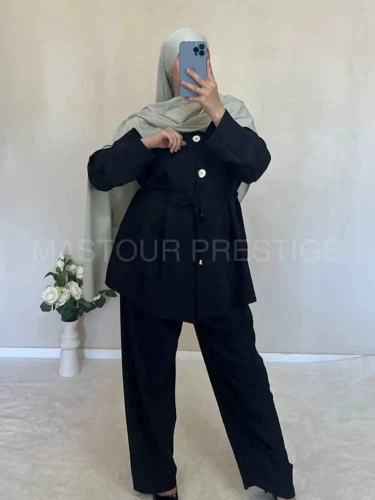 Ensemble 2 boutons noir One size