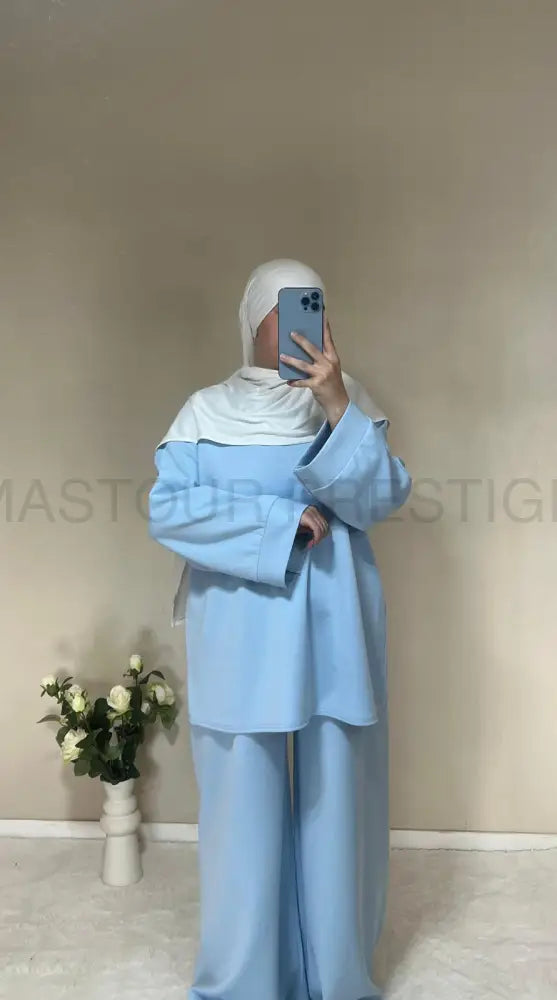 Ensemble Saliha Bleu One size