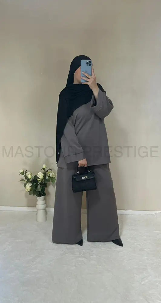 Ensemble Saliha Gris Gray / One size