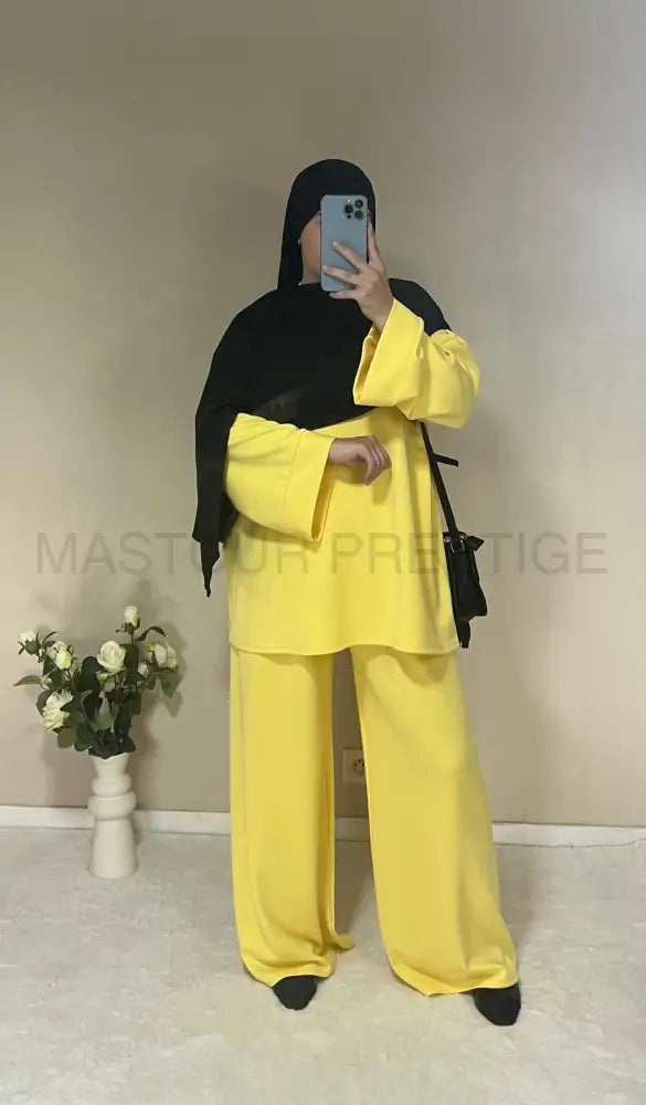 Ensemble Saliha Jaune One size