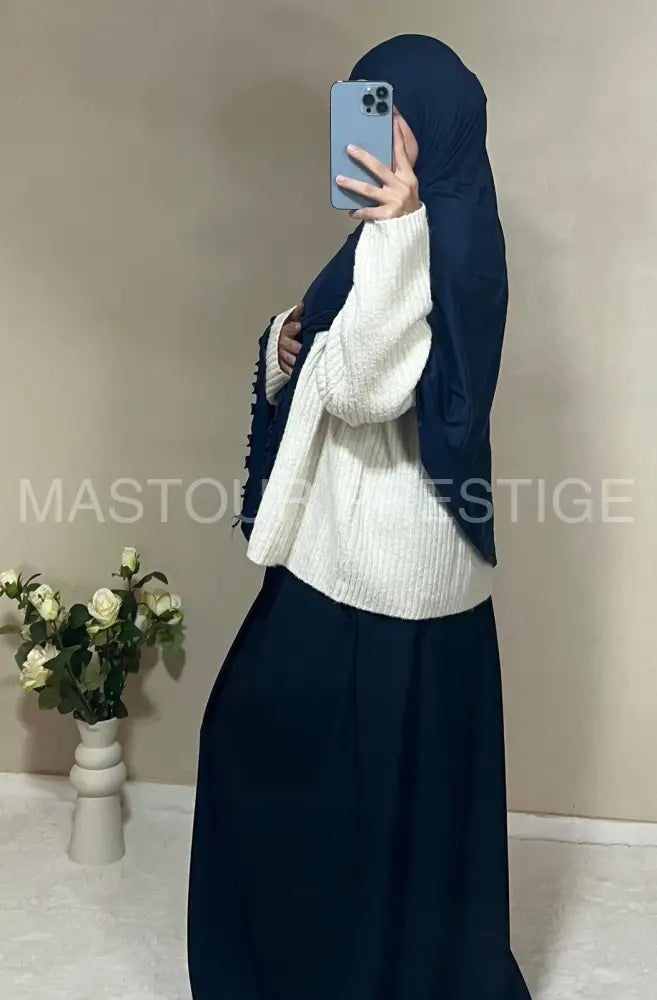Hijab jersey bouclé XL Navy