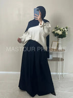 Hijab jersey bouclé XL Navy