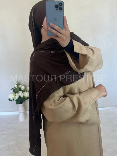 Hijab perlés chocolat