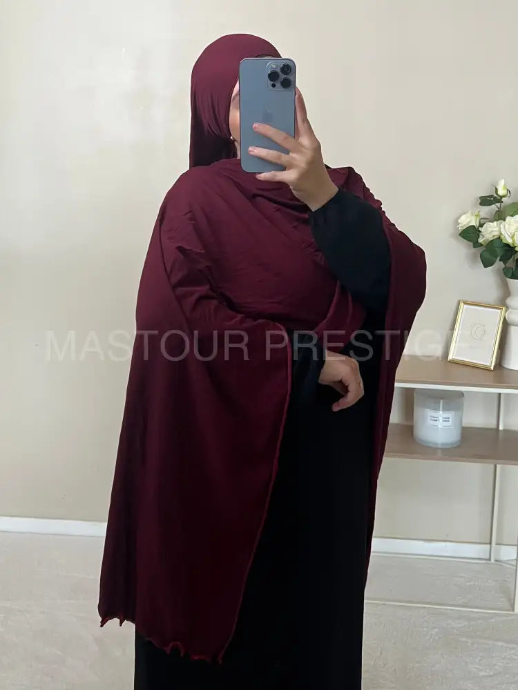 Jersey bouclé XXL bordeaux