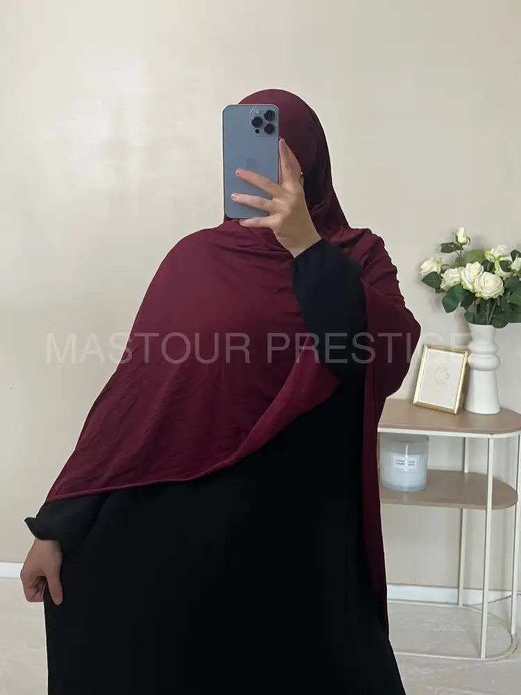 Jersey bouclé XXL bordeaux