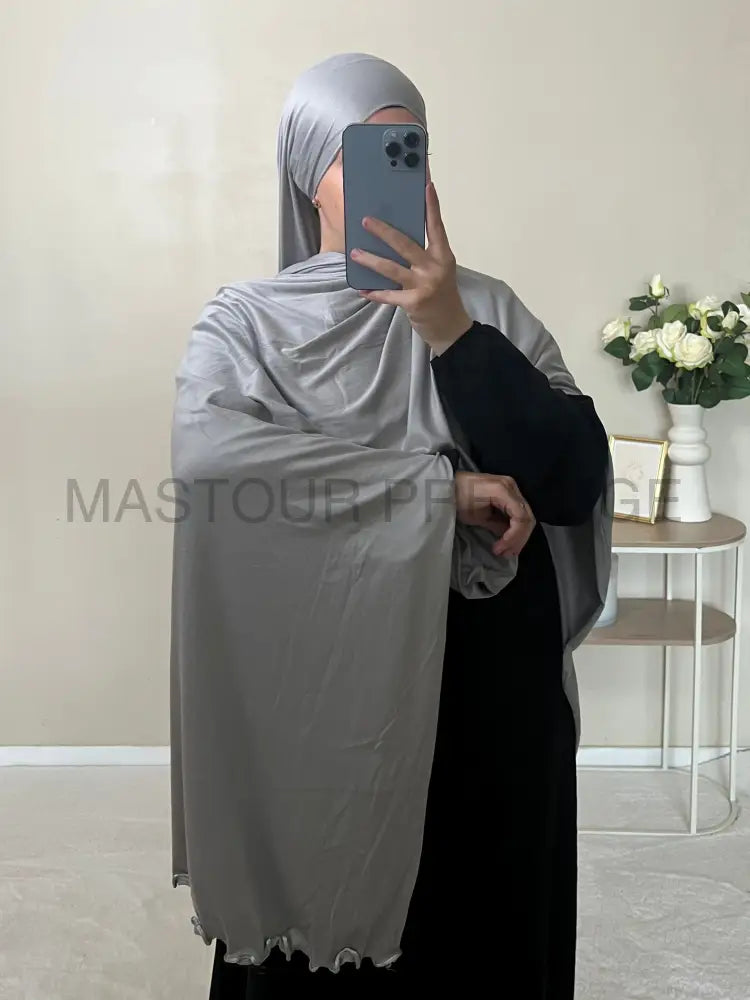 Jersey bouclé xxl Gris