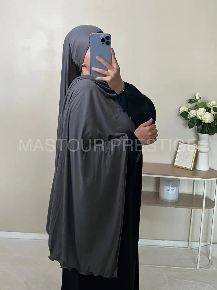 Jersey Bouclé XXL Gris Foncé