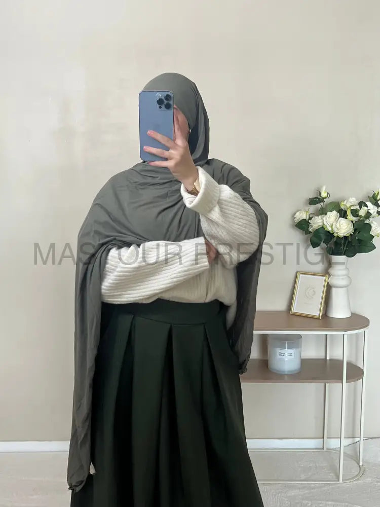 Jersey bouclé xxl kaki