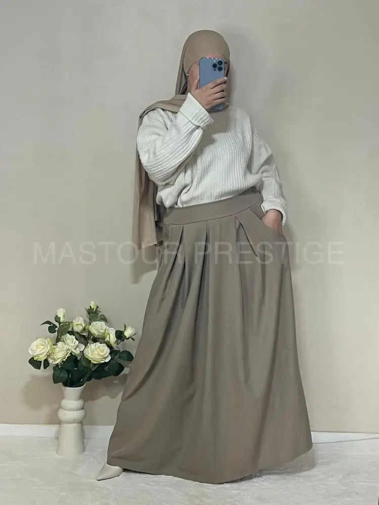 Jupe à poche Zaynab Beige One size