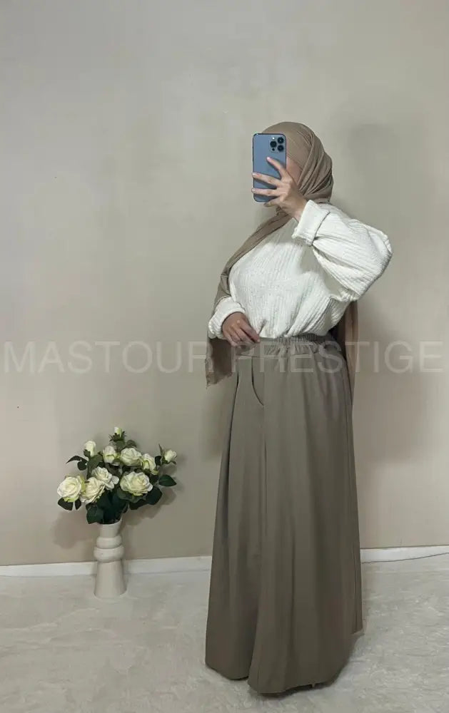 Jupe à poche Zaynab Beige One size