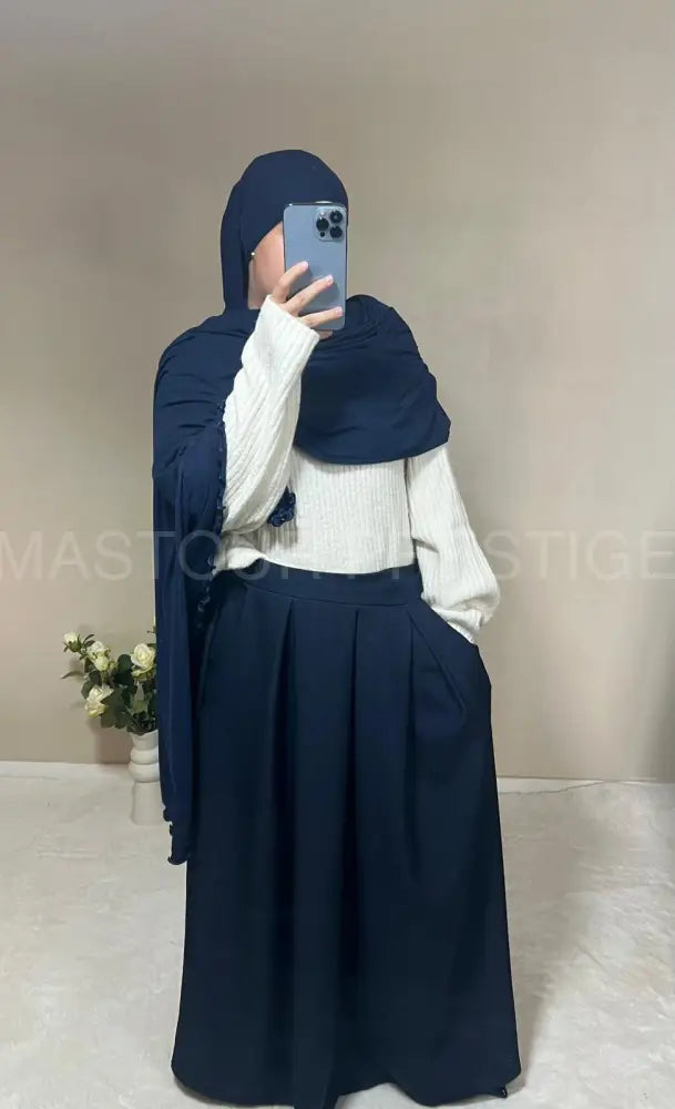 Jupe à poche Zaynab Bleu One size