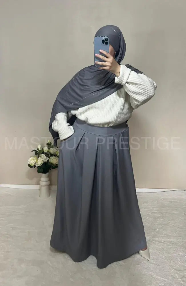 Jupe à poche Zaynab Gris claire One size