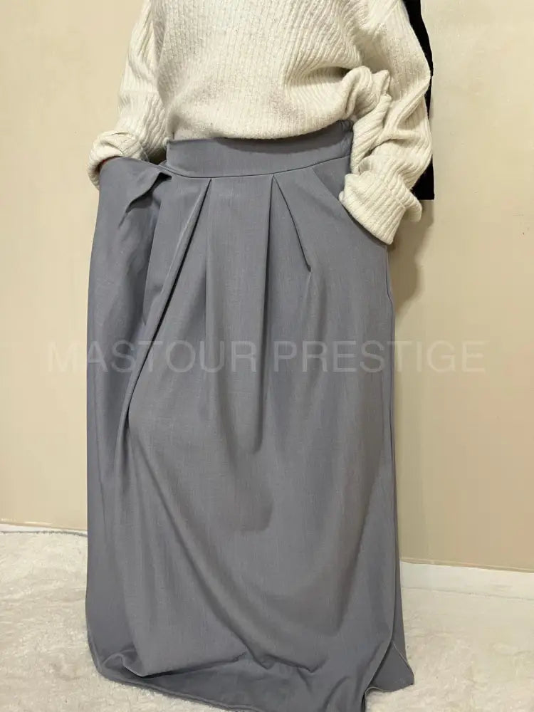 Jupe à poche Zaynab Gris claire One size