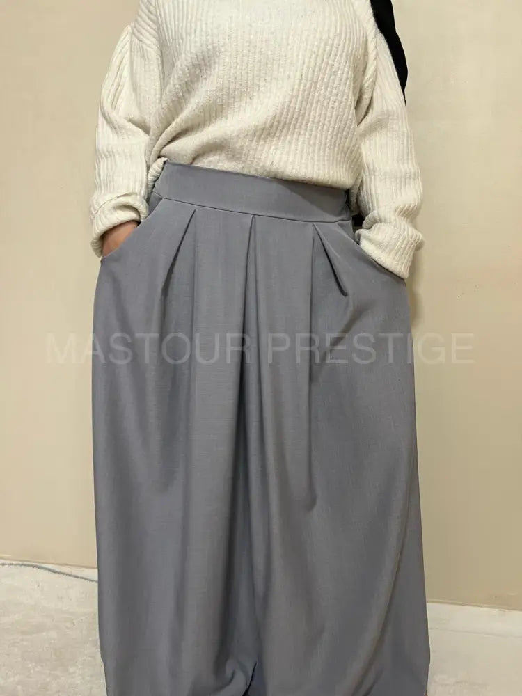 Jupe à poche Zaynab Gris claire One size