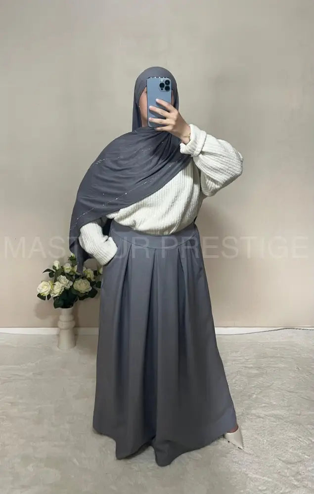 Jupe à poche Zaynab Gris claire One size