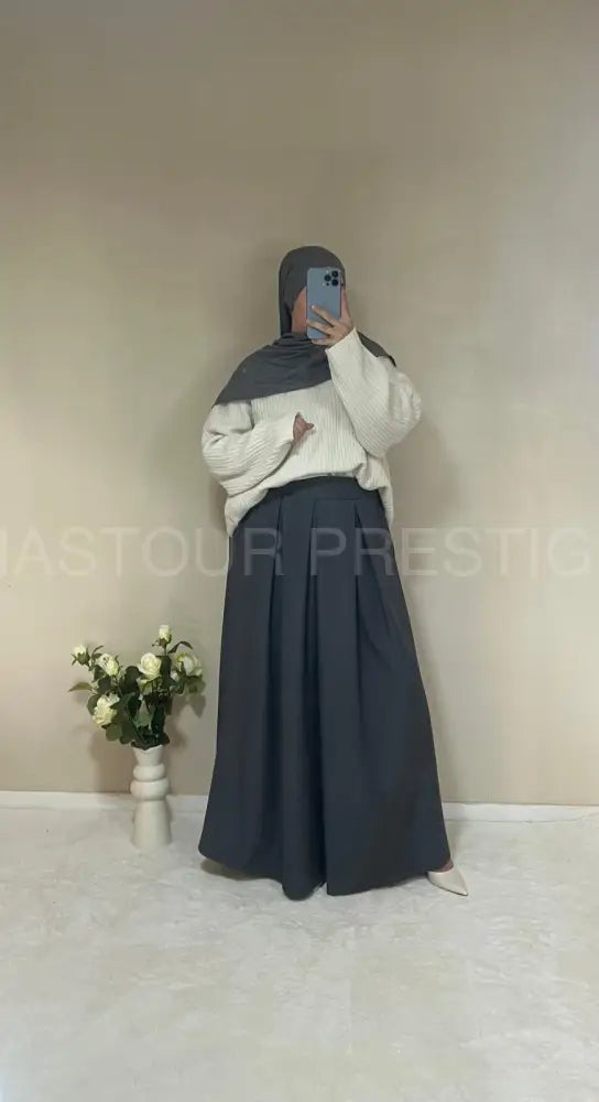 Jupe à poche Zaynab Gris Foncé One size