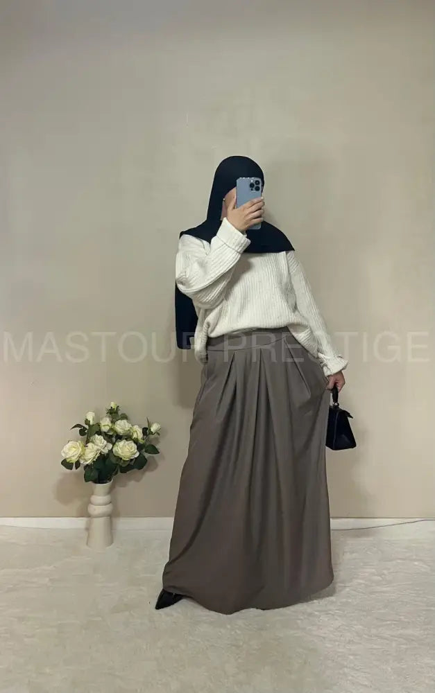 Jupe à poche Zaynab Taupe One size