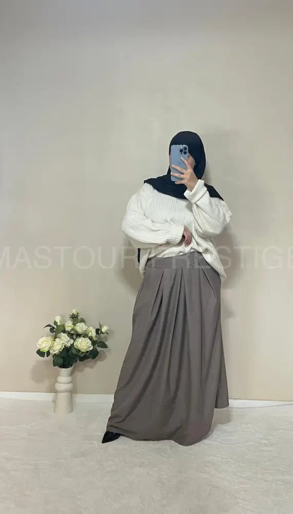 Jupe à poche Zaynab Taupe One size