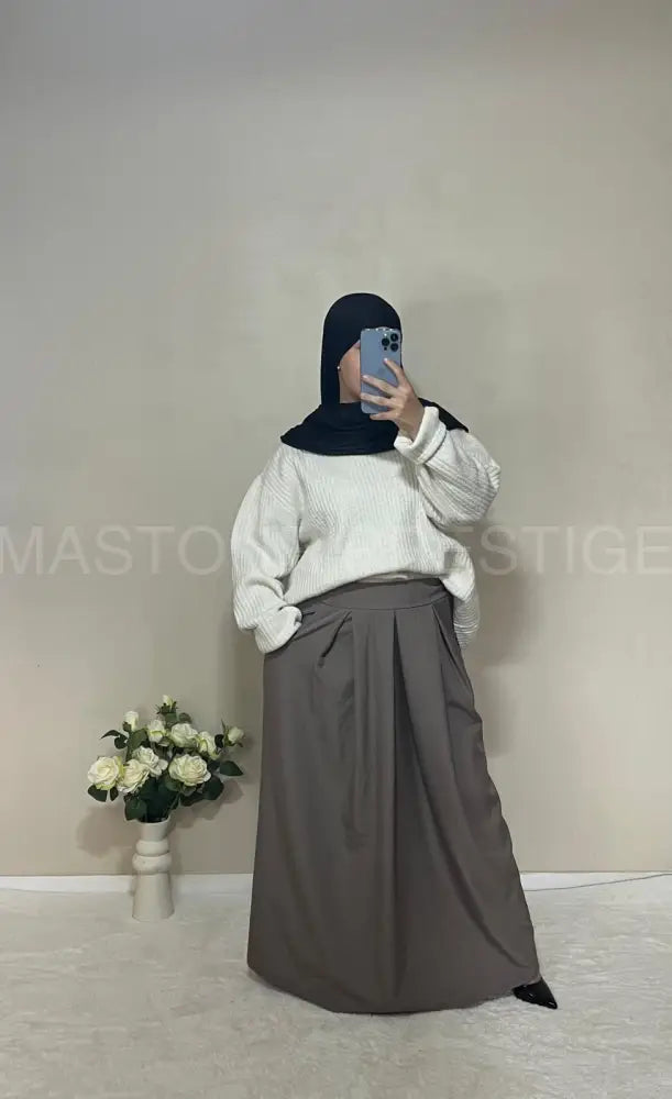 Jupe à poche Zaynab Taupe One size