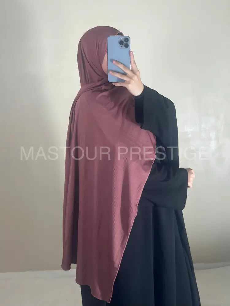 Scarf Cotelé Prune 2